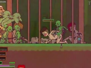 Captivity &vert; podium 3 &vert; naakt vrouw survivor fights haar manier door seksueel aroused goblins maar fails en krijgt geneukt hard slikken liters van sperma &vert; hentai spelletje gameplay p3