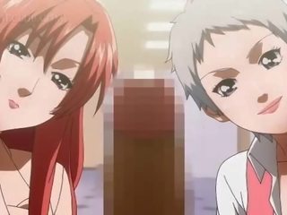 Slutty anime skaistule seducing pusaudze stud par trijatā