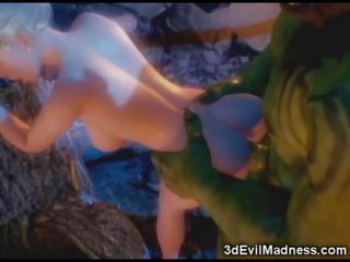 3d елф принцеса опустошен от orc - секс филм при ah-me