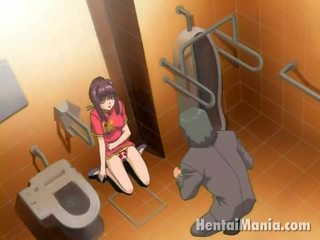 Dazzling anime rozpustilá dívka získávání teased v the koupel