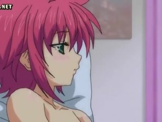 Rødhårete anime sweety onanering