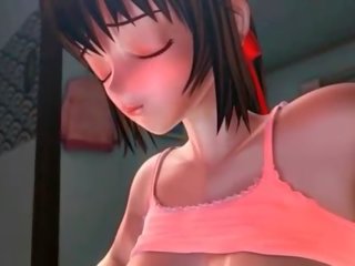 Terrific kívánós hentai fiatal női nailing magát -val egy műfasz