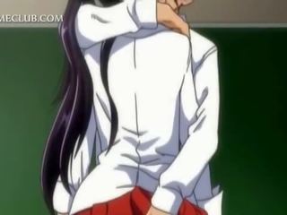 Animasi pornografi sekolah seductress alat kelamin wanita menggoda dengan sebuah jilatan bagian dalam rok