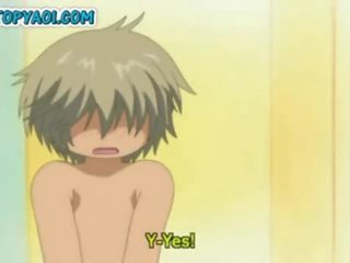 Marubdob bakla anime schoolboy makakakuha ng taken mula sa likod ng