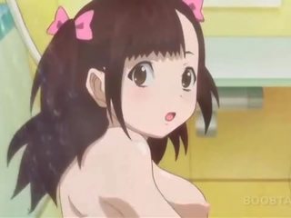 Kúpeľňa anime x menovitý video s nevinný násťročné nahý enchantress