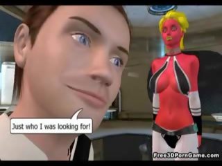ماكر 3d رسوم متحركة أجنبي إلاهة يحصل على يمسح و مارس الجنس