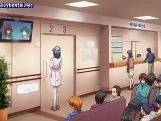Busty anime nurse licks big peter