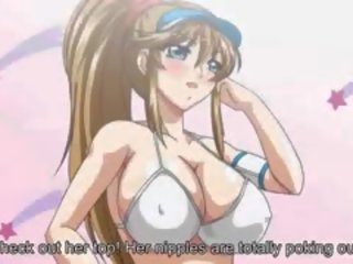 Seksualny anime uczennica daje felattio
