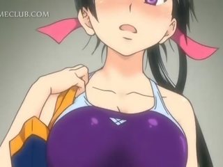 Anime sportowy dziewczyny mający hardcore brudne film w the