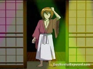 Provocative Anime Gay Exposing His enchanting Body