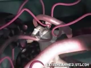 3d damsel ødelagt av alien tentacles!