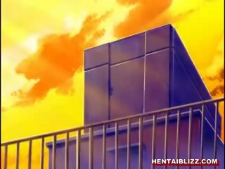 Roped anime poked wetpussy mula sa likod ng
